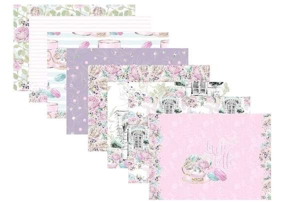 LovedbyGaby A4 scrapbook paper set "tea time"