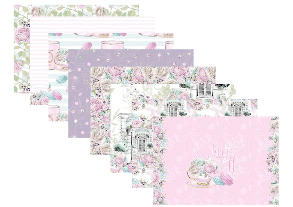 LovedbyGaby A4 scrapbook paper set "tea time"