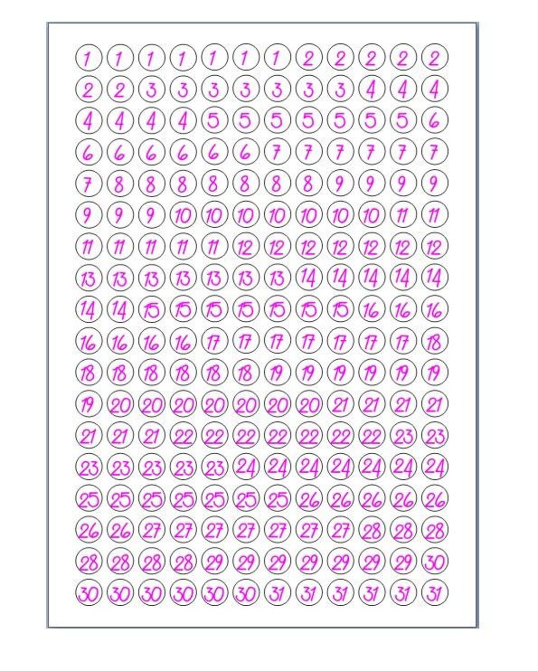 216 Planner Stickers numbers - Etsy