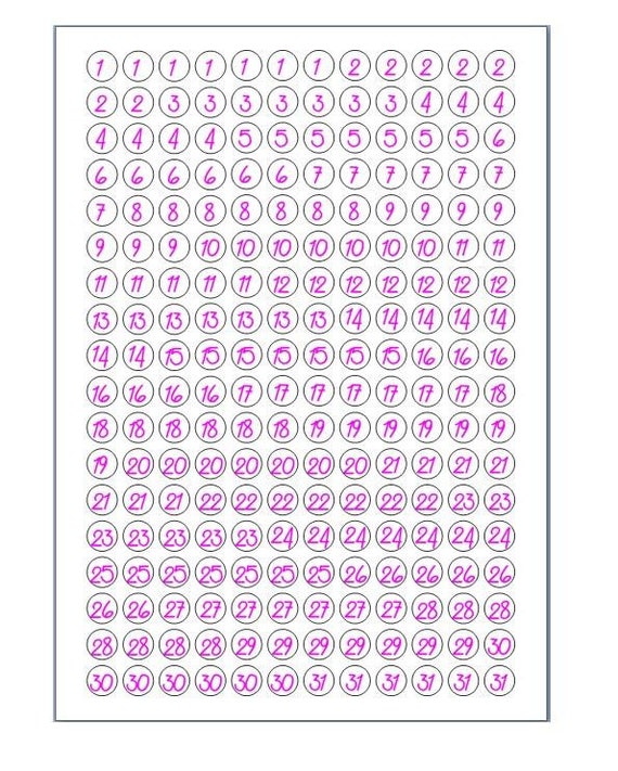 216 planner stickers "numbers"