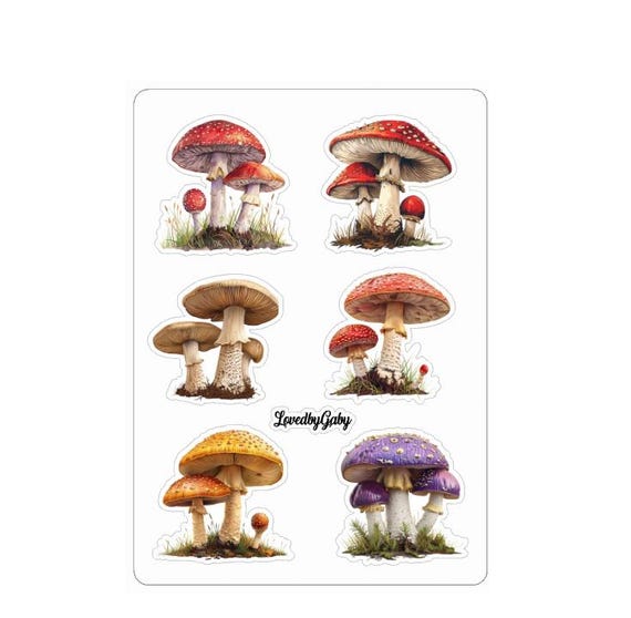 LovedbyGaby stickers Mushrooms