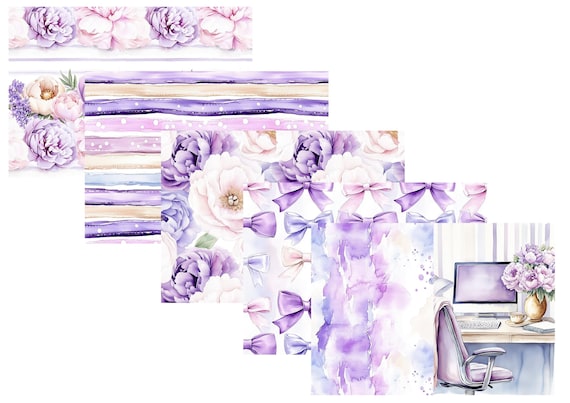 LovedbyGaby A4 journal paper set Lilac planner