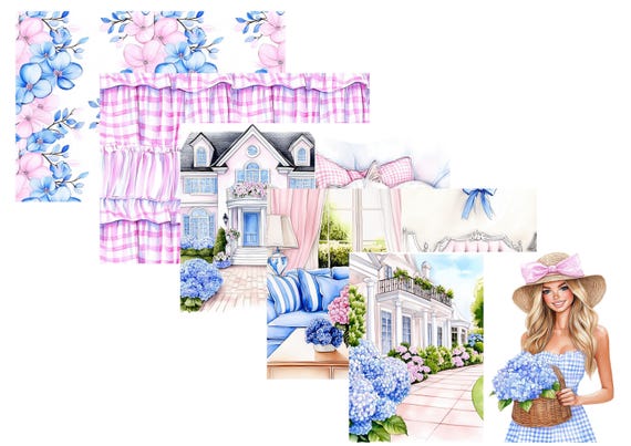 LovedbyGaby A4 journal paper set Hydrangea