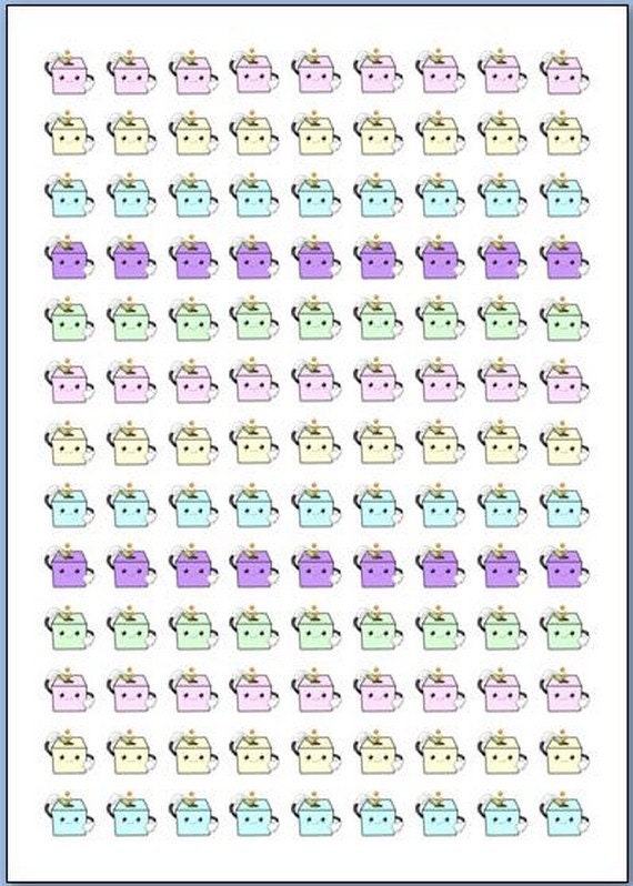 117 stickers watering/savings/cleaning/cooking pastel/pocket letters