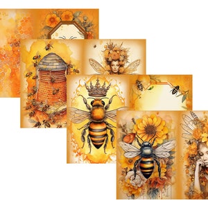 LovedbyGaby A4 journal paper set Rustic Bee afbeelding 2