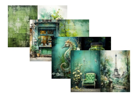 LovedbyGaby A4 journal paper set Green