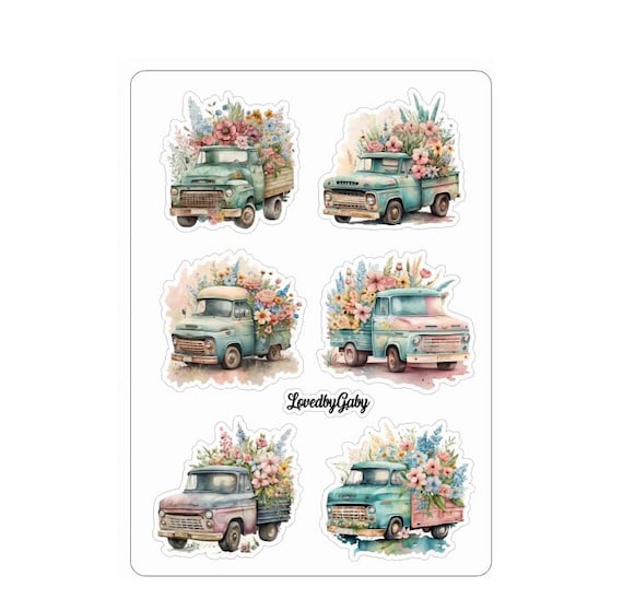 LovedbyGaby stickers floral trucks
