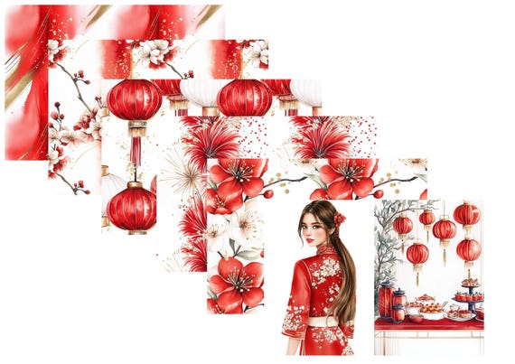 LovedbyGaby A4 journal paper set Chinese Newyear