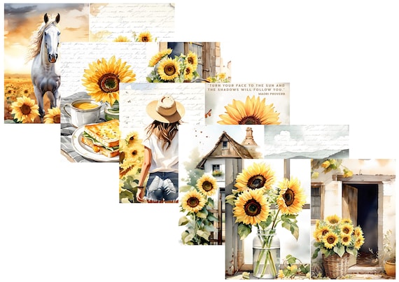 LovedbyGaby A4 journal paper set Sunflowers