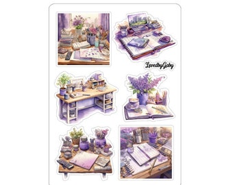 LovedbyGaby stickers purple florals and planning