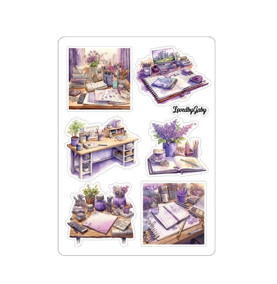 LovedbyGaby stickers purple florals and planning