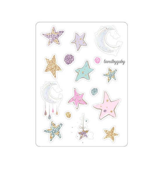 LovedbyGaby stickers "moon and stars"