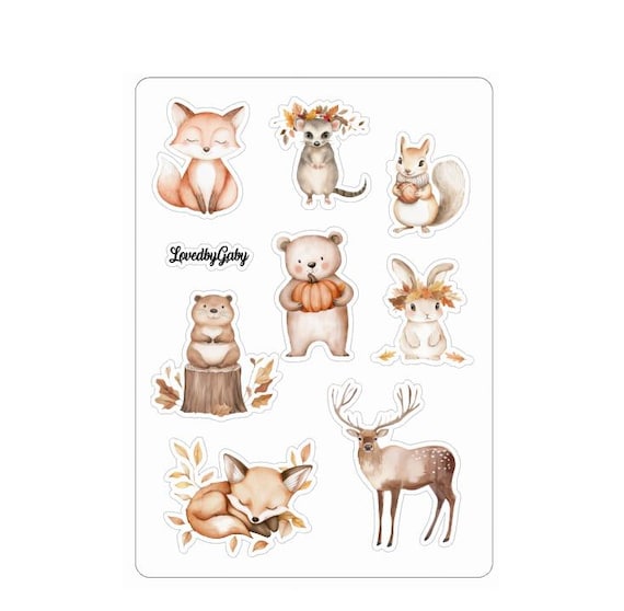 LovedbyGaby stickers Woodland kids