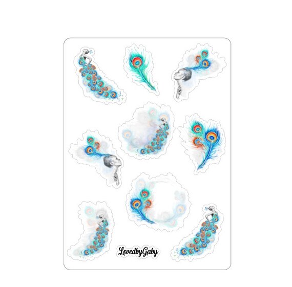 LovedbyGaby stickers Peacock girl