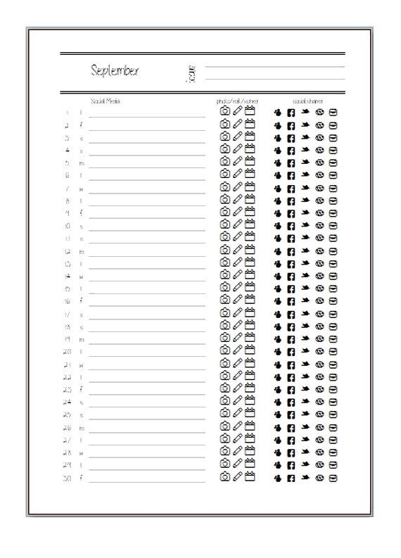 A5 Social Media Inserts monthly