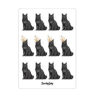 Adesivi Per Scrapbooking Gatto Nero – 92 Pezzi In Vinile, Decorazioni Impermeabili Per Album, Diari, Bottiglie, Quaderni, Fai Da Te