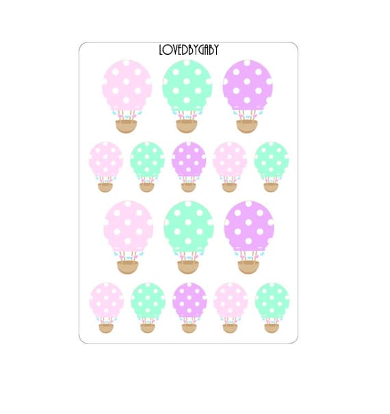 Hotair Balloon stickers pastel