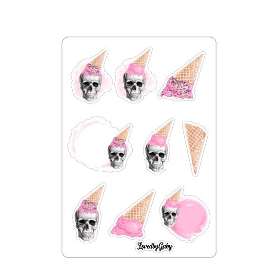 LovedbyGaby stickers "icecream skulls"