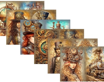 LovedbyGaby A4 journalpaper set "Steampunk"