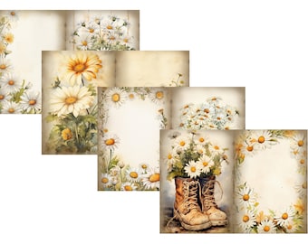 LovedbyGaby A4 journalpaper set "Daisies"