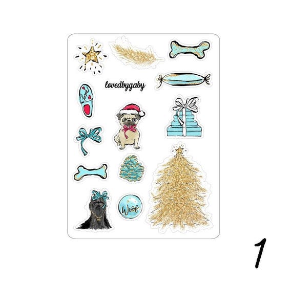 LovedbyGaby stickers "dogs christmas"