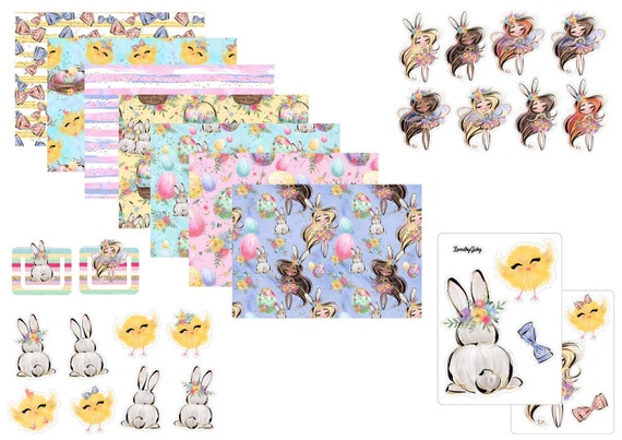 LovedbyGaby plannerkit "bunnies & chicks"