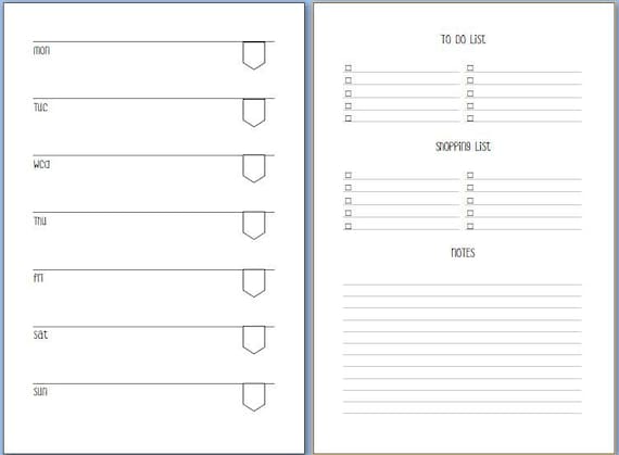 A5 or personal inserts undated