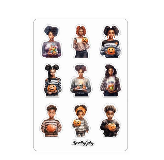 LovedbyGaby stickers Halloween watercolor