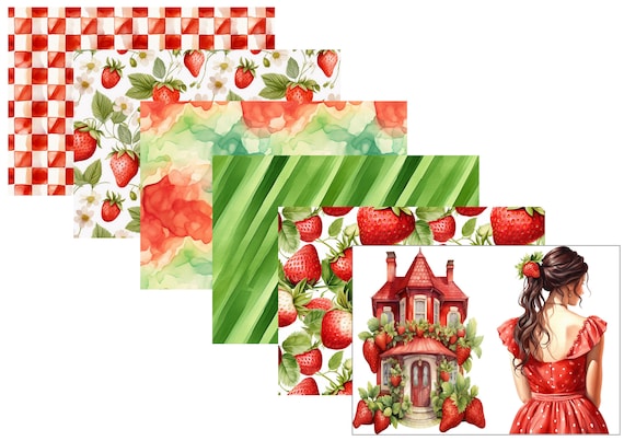 LovedbyGaby A4 journal paper set Strawberry