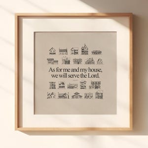 As For Me and My House We Will Serve the Lord, DIGITAL DOWNLOAD!, Joshua 24:15, WALL Art, Jesus Art, Bible Art Verse, BibleSketches, Verse