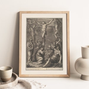 Jesus on Cross, Crucifixion, Vintage Wood Cut, WALL ART, Bible Art, New Testament Gospel, Vintage Bible Story, DIGITAL, nkjv, kjv, Jesus Art