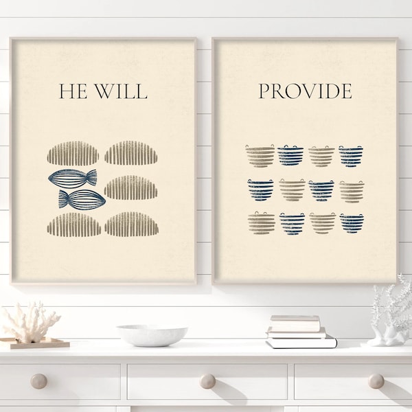 He Will Provide, DIGITAL PRINT, Jesus Feeds 5000, Jesus Art, Jesus Miracle, Jesus the Provider, WALL Art, Jesus Poster, Bible Story, Print