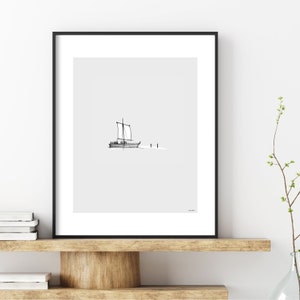 Walk on Water, DIGITAL PRINT!, (Peter and Jesus), Jesus Art, Bible Art, WALL Art, Bible Sketches