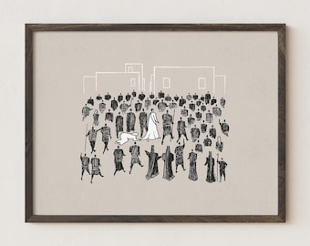 Woman Healed, DIGITAL PRINT!, Fringe of Jesus Garment, Hem of Robe, Bible Art, Jesus Art, WALL Art, Bible Sketches, Bible Story, Miracle