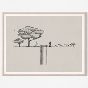 Woman at the Well, DIGITAL DOWNLOAD!, John 4:4-26, Jesus Art, Jesus Print, Jesus WALL art, Bible Poster, Christian Art, Bible Sketch, Gospel