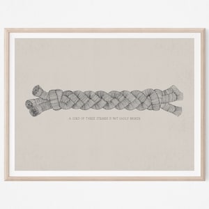 A Cord of 3 Strands, DIGITAL PRINT!, Ecclesiastes 4:12, Bible WALL Art, Bible Verse Poster, Christian Scripture, Christian Marriage, Wedding