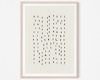 Minimalist People Print, Crowd Various People Art, Silhouettes, DIGITAL PRINT, WALL Art, People Modern Art, Minimalist Print Art, Boho Print