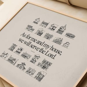 As For Me and My House We Will Serve the Lord, DIGITAL DOWNLOAD!, Joshua 24:15, WALL Art, Jesus Art, Bible Art Verse, BibleSketches, Verse