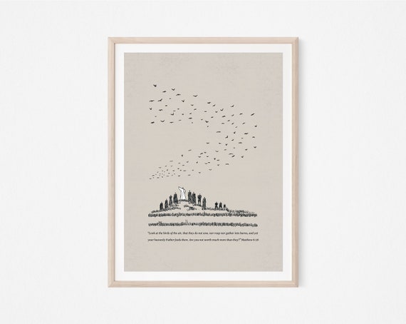 Look at the Birds, DIGITAL PRINT!, Matthew 6:26, Biblesketches
