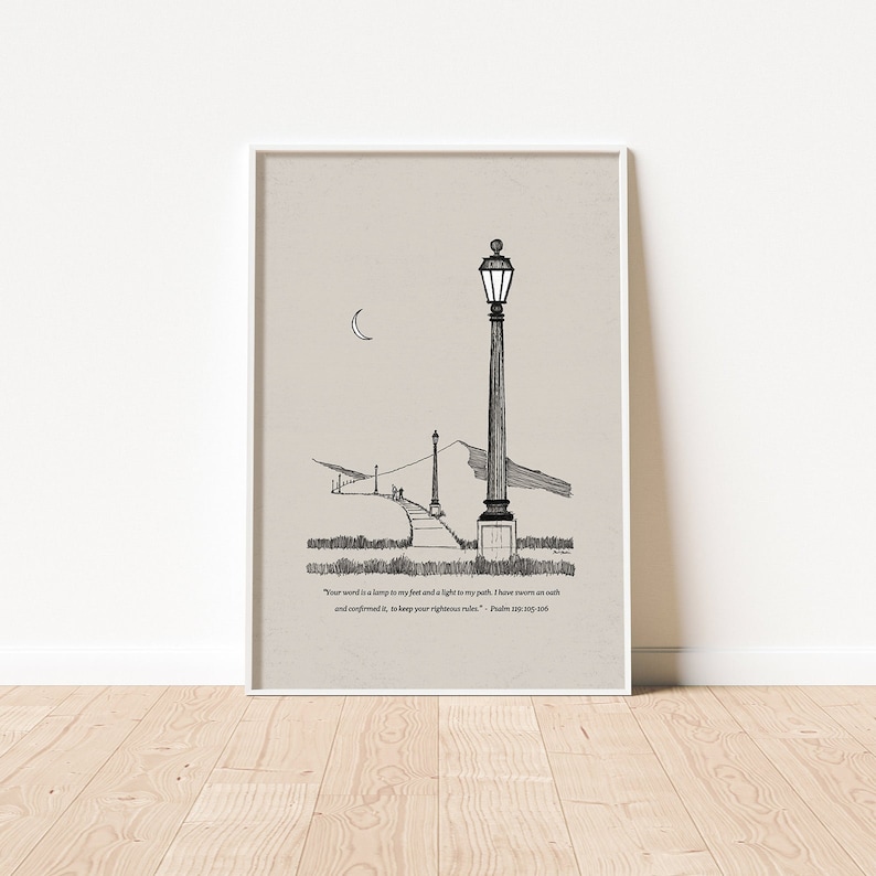 Your Word is a Lamp to My Feet, DIGITAL PRINT!, Light to My Path, Psalm 119, Jesus Art, Faith Print, Bible Art, Bible Poster, Christian Art