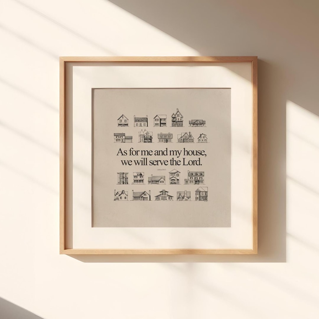 As For Me and My House We Will Serve the Lord, DIGITAL DOWNLOAD!, Joshua 24:15, WALL Art, Jesus Art, Bible Art Verse, BibleSketches, Verse