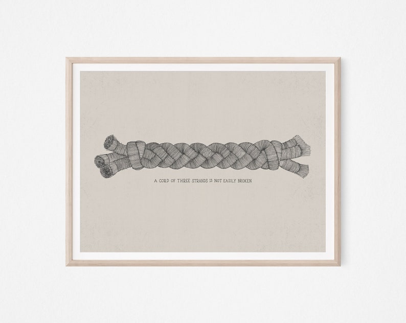 Bible Rope A Cord of 3 Strands, DIGITAL PRINT!, Ecclesiastes 4:12, Bible WALL Art ...