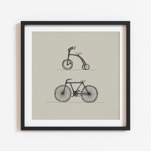 Vintage Bicycle, DIGITAL PRINT, Outdoors Decor, Old Bike, Tricycle Art, Cycle Print, Bicyclist Gift, Boys Room, Antique Toy, Kids Room Wall