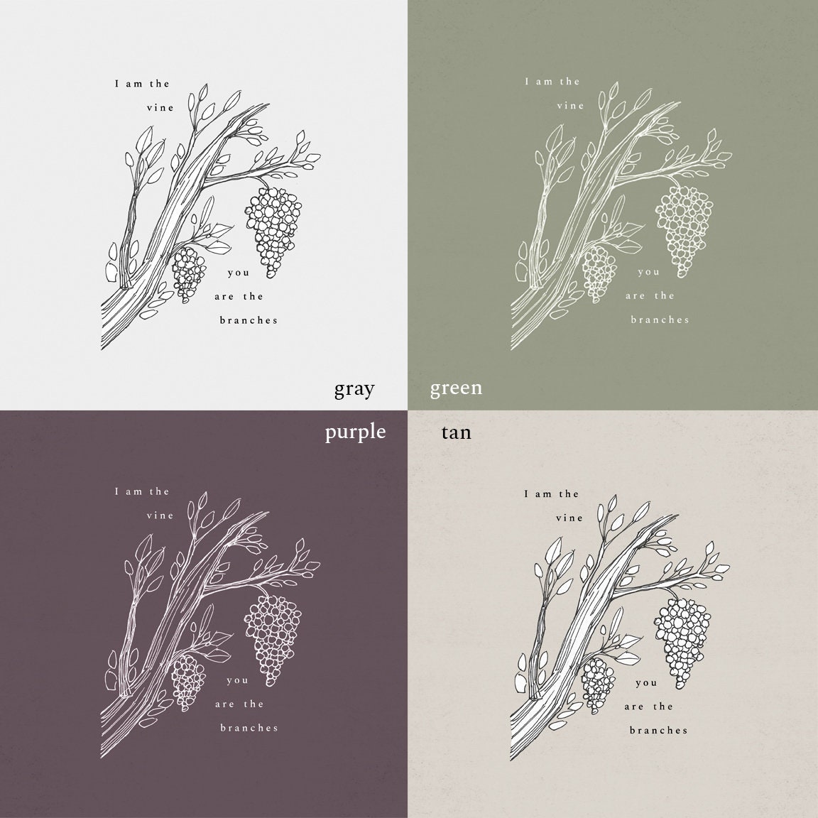 I Am the Vine, You Are the Branches, John 15:5, DIGITAL PRINT, WALL Art,  Bible Art, Jesus Art, Biblesketches, Verse Print, Scripture Poster - Etsy, image size:1152x1152