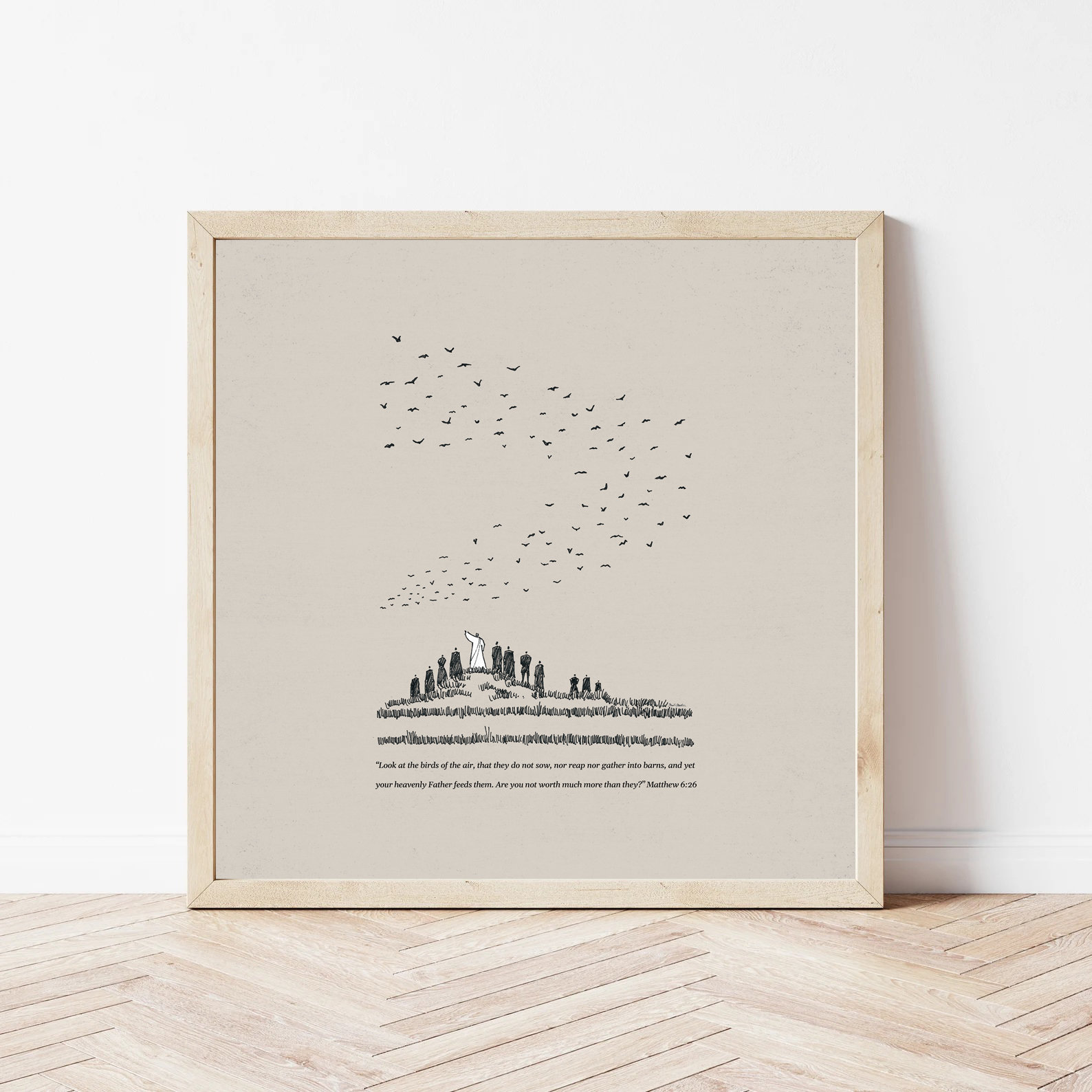 Look at the Birds, DIGITAL PRINT!, Matthew 6:26, Biblesketches