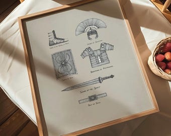 Full Armor of God, DIGITAL PRINT!, Ephesians 6:13-17, Bible print, Jesus Art, Bible Poster, Armor of God, Bible Verse Print, Shield of Faith