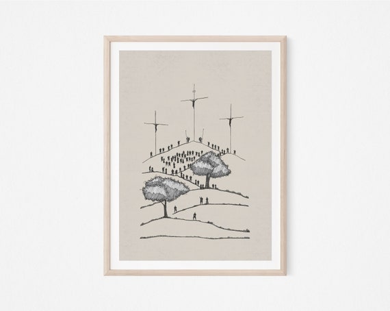 Crucifixion of Christ, DIGITAL PRINT!, Old Rugged Cross, Jesus Art, Bible Verse, Bible Poster, Christian Art, Good Friday, Calvary, Easter