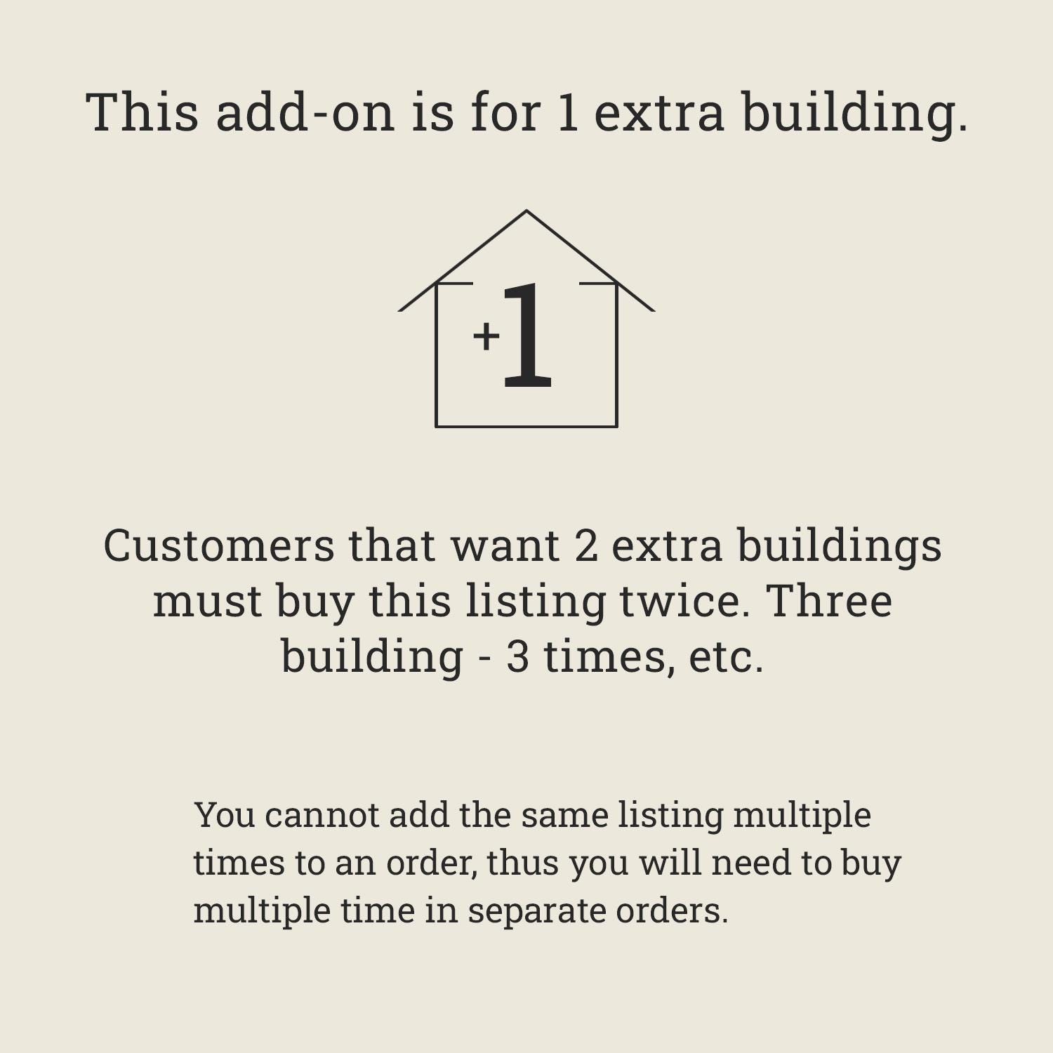 Add 1 Extra Building (add-on) - Etsy