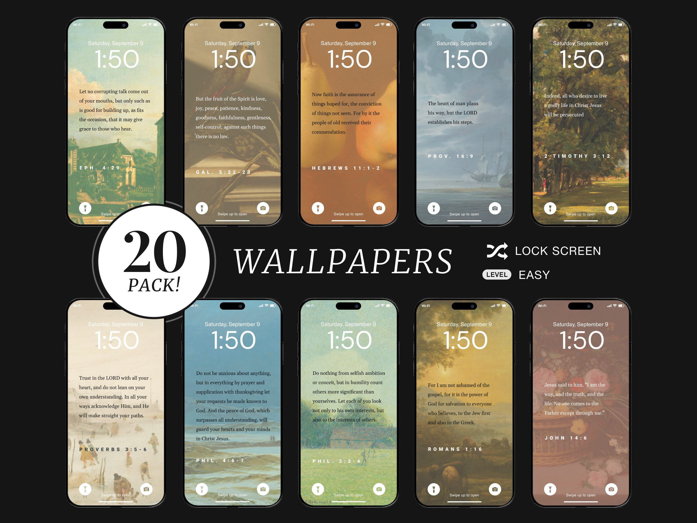 Fondo de pantalla de versículos bíblicos, paquete de 20, memorización de  fondos de pantalla de teléfono con pantalla de bloqueo cristiano, citas de  pintura de Escrituras aleatorias, Android iOS - Etsy México, image size:2700x2025