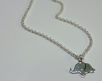 Sterling Silver Elephant Charm Anklet Ankle Bracelet Fine Anklet Elephant Gift for Her Elephant Lover Gift Animal Anklet